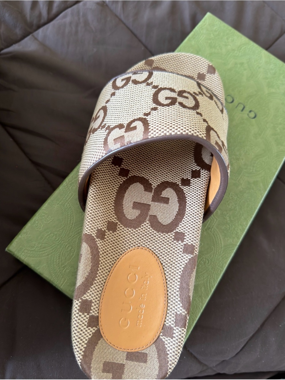NEW Gucci Men’s GG Canvas Platform Slides